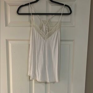 Elegant White Lace Trim Cami Top